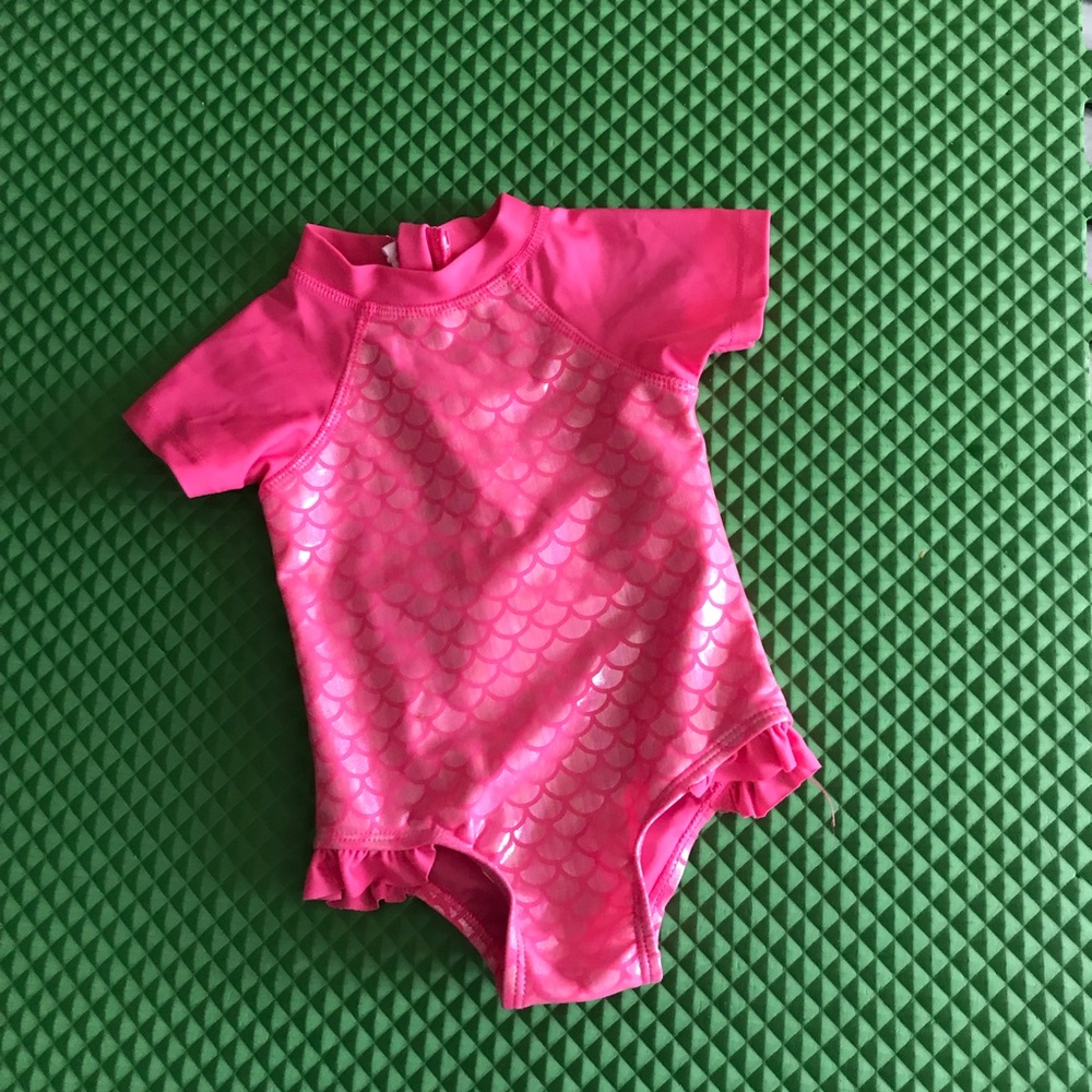 FLOATIMINI Baby Girls One- Piece Pink Short Sleeves Print Swimsuit | 12 …